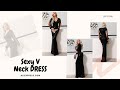 Women Dress Long Sleeve Fashion Elegant Bodycon Party Outfits Sexy V-Neck Button Above Knee Dresses Club Clothes