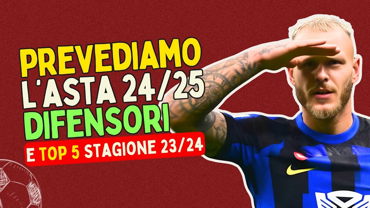 TOP 5 DIFENSORI al FANTACALCIO stagione 23/24 - YouTube