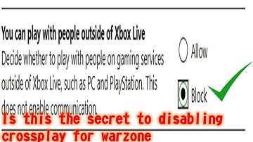 IS THIS THE SECRET TO DISABLE CROSSPLAY IN WARZONE FOR XB1