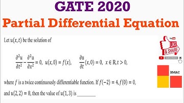 PARTIAL DIFFERENTIAL EQUATION - GATE 2020 - MATHEMATICS
