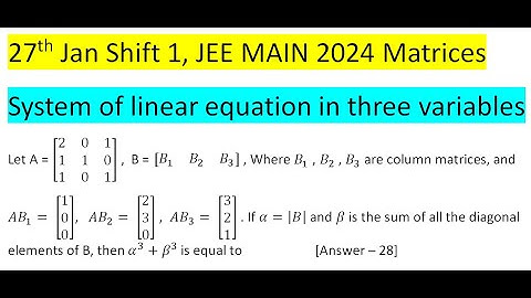 Let A = [(2&0&1@1&1&0@1&0&1)] ,  B = [■(B_1&B_2&B_3 )] , Where B_1 , B_2 , B_3 are column matrices