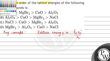The correct order of the lattice energies of the following ionic compounds is: (A) \( \mathrm{Na...