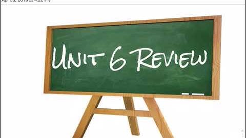 Algebra 1 Unit 6 Review