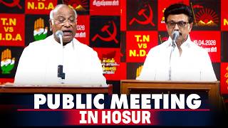LIVE: Tamil Nadu CM MK Stalin and Congress president Kharge hold election rally in Hosur I DMK I BJP