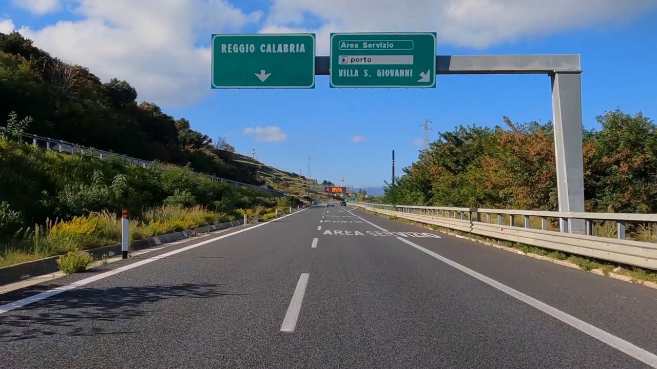 Autostrada del Mediterraneo 🛣 (Gioia Tauro ⚓ - Villa San Giovanni ⛴⚓) (5k)(Calabria)(Italia)