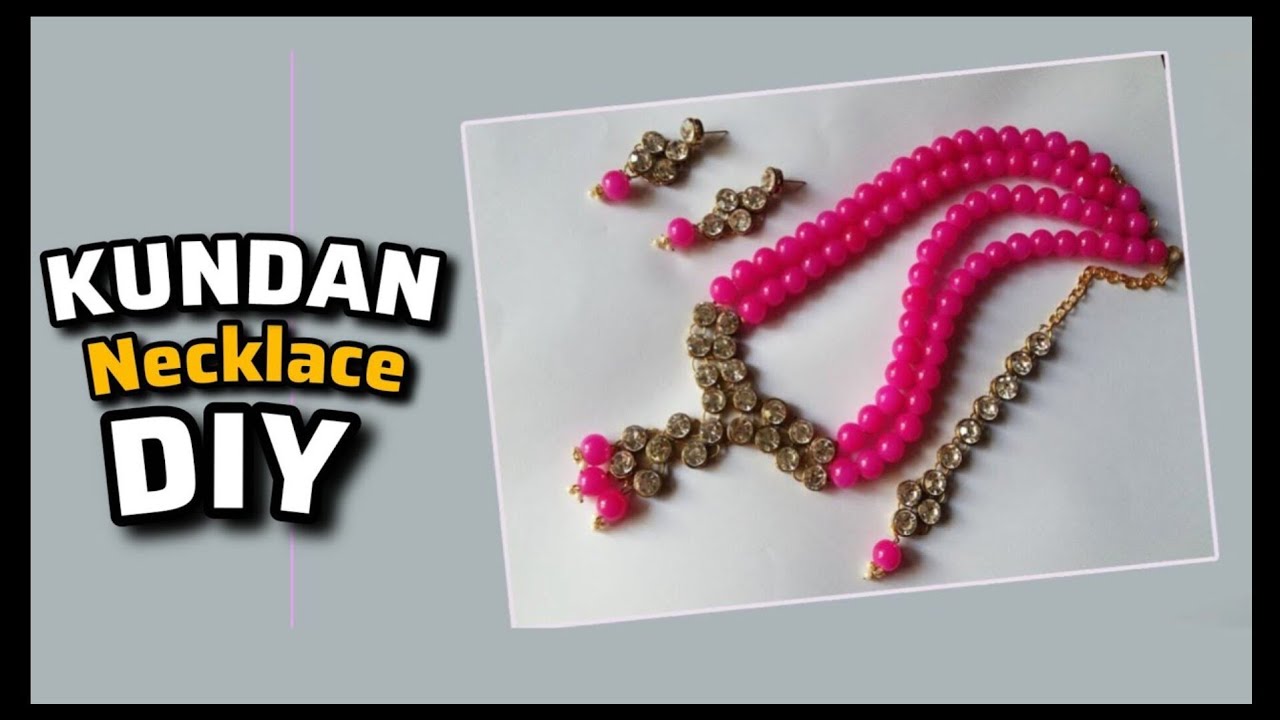 DIY/How to Make Kundan Necklace/ Maang Tikka/Earrings|Handmade Jewellery Making|Rubeads Jewelry