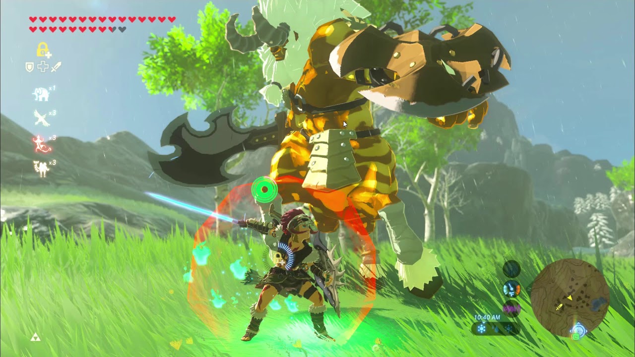 Barbarian Armor Link VS Gold Lynel - Zelda Breath of the Wild Master Mode