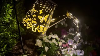 Solar Watering Can with Lights, Hanging Solar Lanterns Outdoor Garden Decorations