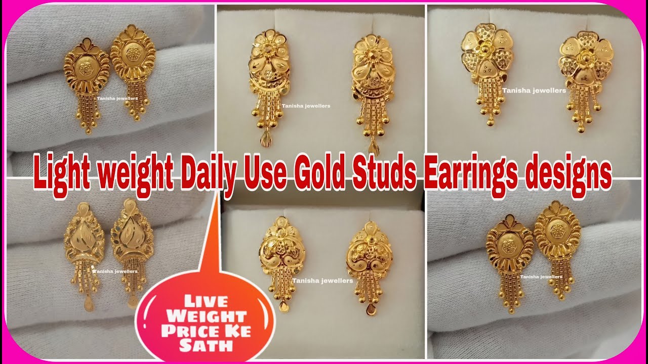 Latest Gold Earrings Design 2022 Daily Wear || Latest Earrings ...