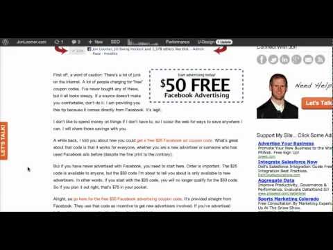 How to get a Free $50 Facebook Advertising Coupon Code ...