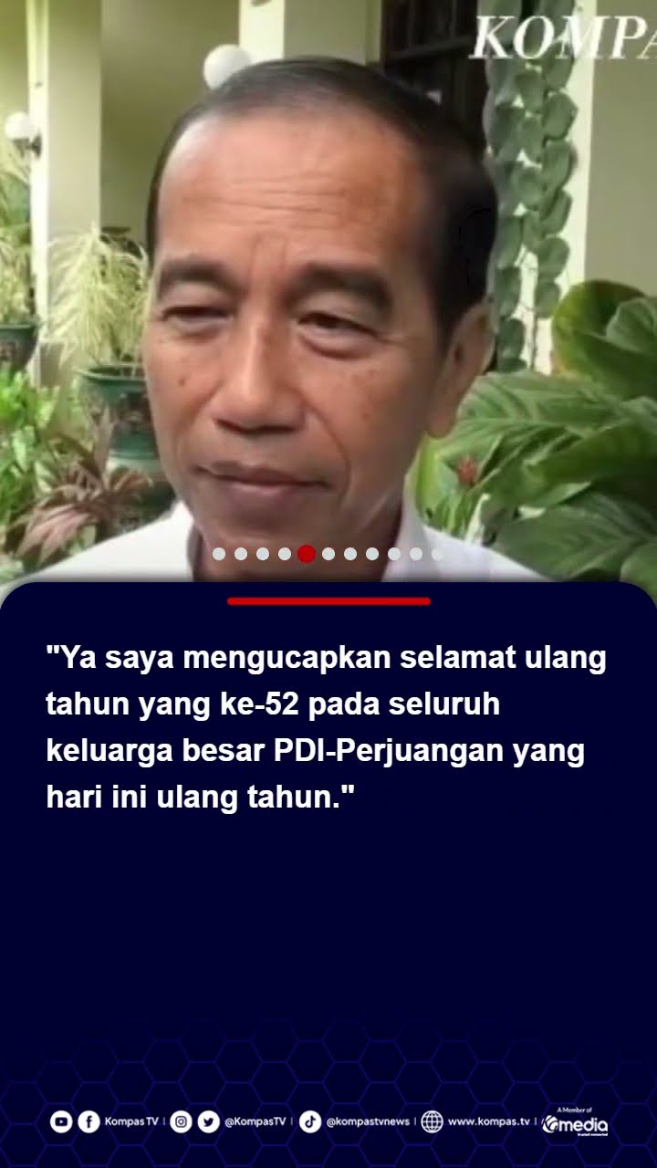 Jokowi Ucapkan Selamat Ulang Tahun ke-52 PDI Perjuangan #jokowi #hutpdip #pdip #pdiperjuangan