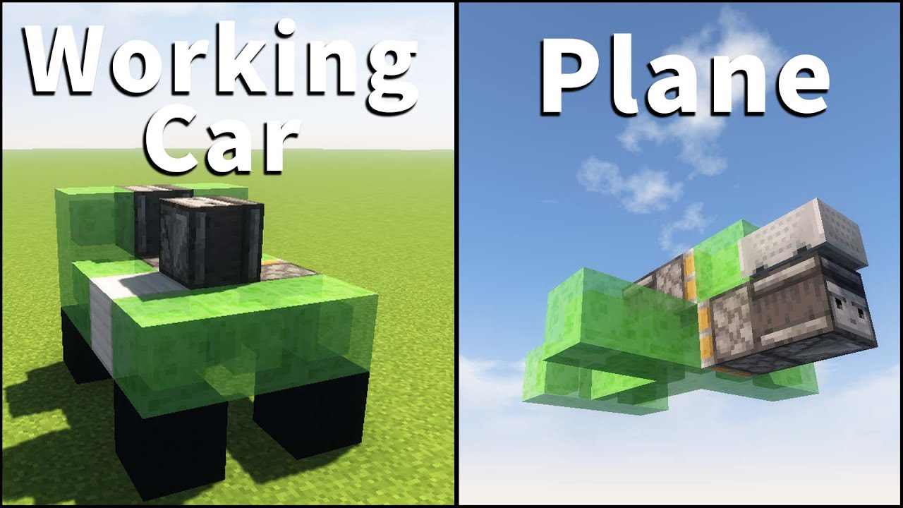 マインクラフト 実際に動く車や飛行機などの乗り物の作り方３選modコマンドなし 作り方 Minecraft Summary マイクラ動画