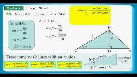 HKDSE 2012 Maths Core Paper 2 Q18: Trigonometric Ratio 三角比