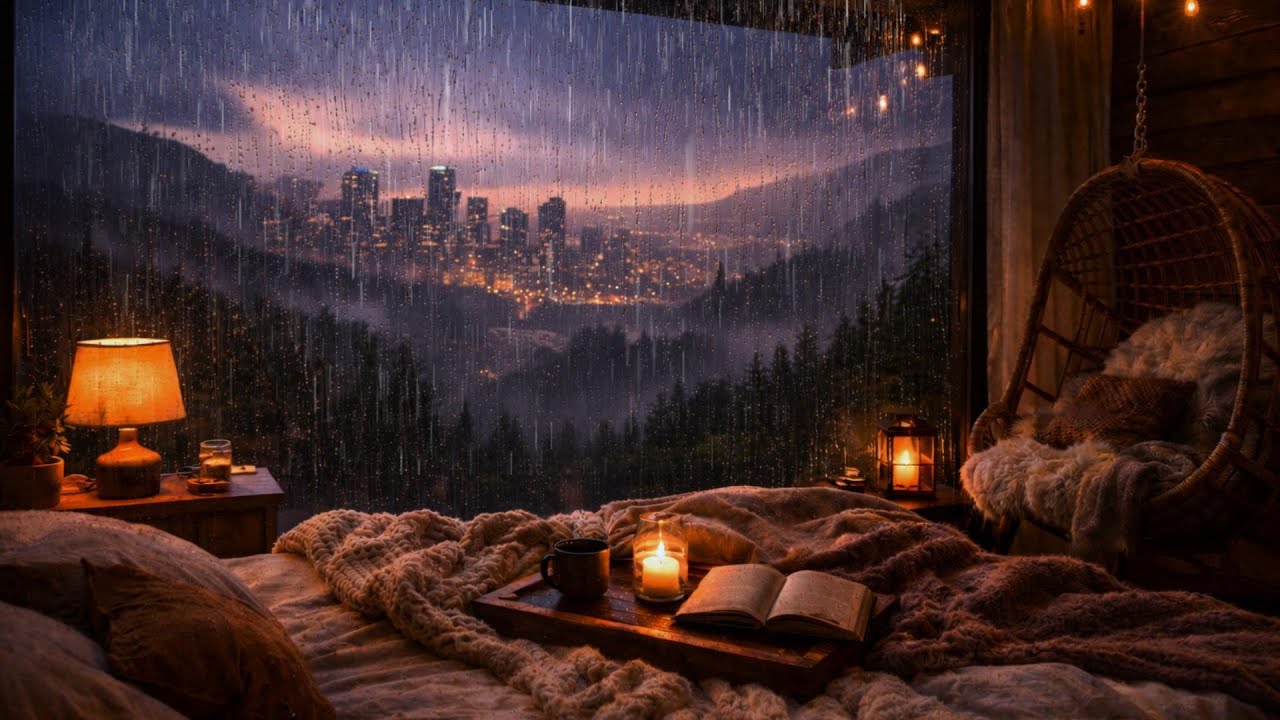 Peaceful Night Rain Sounds for Sleep🌲| Nature Ambience, Calm Mind, Study,Relaxing