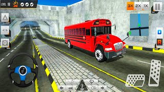 MODERN BUS PARKING 3D || SIMULATOR  GAME RED BUS DRIVING TUNNEL NIGHT MOOD TRACKS SCHOOL BUS screenshot 5