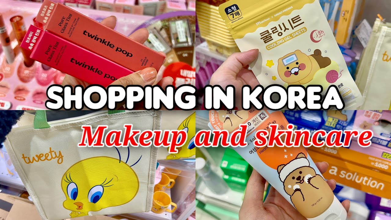 Shopping in Korea 🇰🇷 vlog, Makeup & skincare 🛍️ Disney cute stuff 