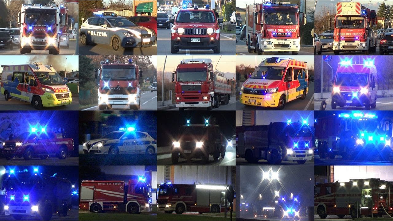 AZZANO DECIMO (PN) VIGILI DEL FUOCO + AVIANO FIRE DEPARTMENT + 118 + FFOO per INCENDIO MOBILIFICIO