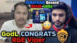 GodL Congrats RGE Viper🚨Lolzz On Jonathan 16 Kills Record Break😳