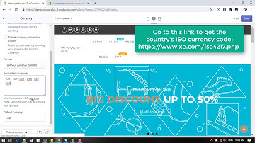 Gecko Shopify Theme - Currency Config