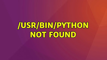 Ubuntu: /usr/bin/python not found