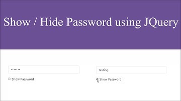 Show / Hide Password Using JQuery | Checkbox For Show Password | Onclick