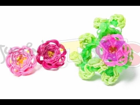 Rainbow Loom™ Mini Rose in Bloom Charm Tutorial 