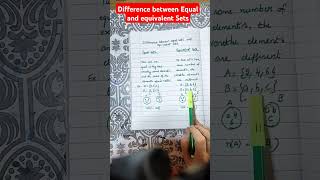 Difference Between Equal And Equivalent Sets