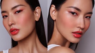 Radiant Peach And Coral Makeup | Hung Vanngo