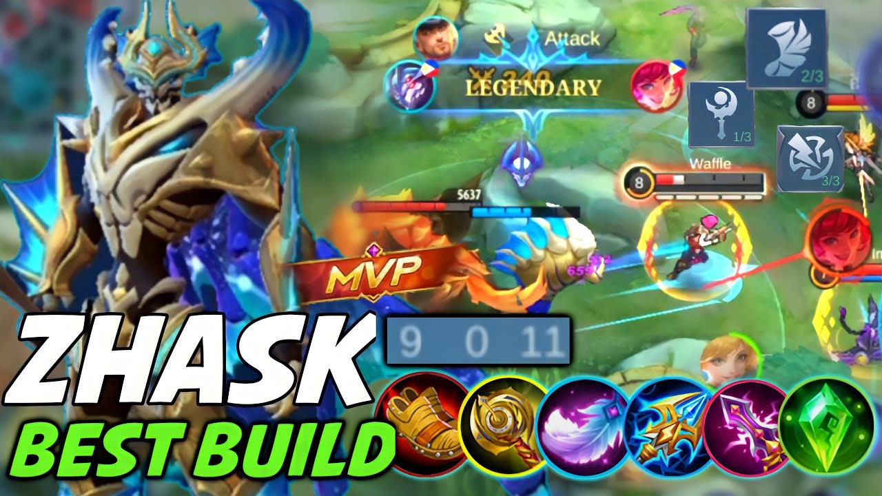 ZHASK BEST BUILD IN 2022/WTF DAMAGE!! PERFECT GAMEPLAY MLBB