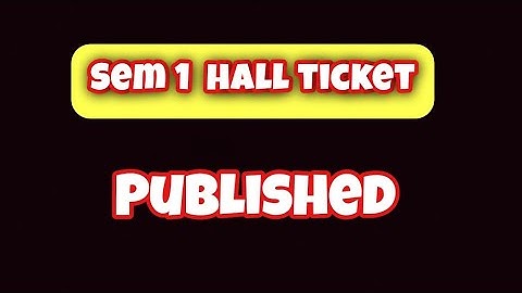 First Sem FYUGP Hall ticket Published