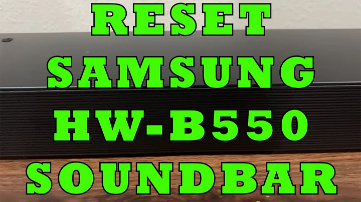 How to Reset Samsung HW-B550 Soundbar