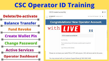 CSC Registration 2020 | CSC Operator ID :-Balance Transfer, Operator wallet & all  Services Active