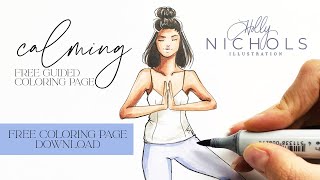 Calming Color-Along Mindfulness Coloring Page