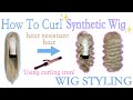 How to curl Synthetic wig. Synthetic hair can be look like natural hair!! Drag queen. Drag hair. wig