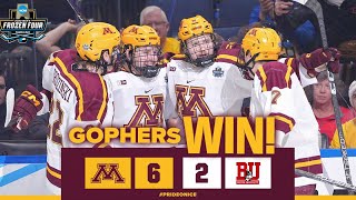 Highlights: Gophers Beat Boston, Advance to NCAA Title Game