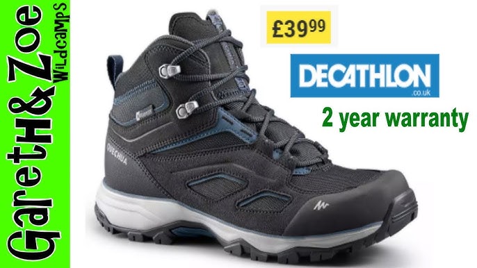 Botas impermeables de senderismo montaña grises/azules para mujer MH100 WTP  - Decathlon