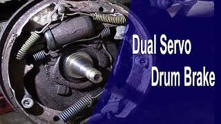 How To Replace Brake Shoes & Wheel Cylinder On A Dual Servo Drum Brake   Ford Mustang