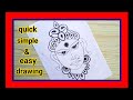 quick simple and easy drawing of maa Durga face for beginners | Navratri special maa Durga drawing |