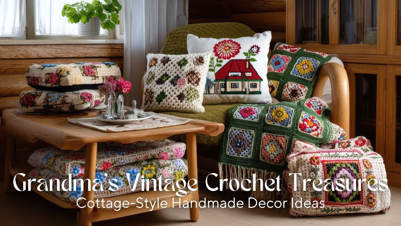 Винтажные вязаные крючком сокровища бабушки | Идеи декора ручной работы в деревенском стиле