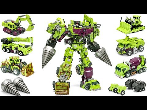 Transformers Jinbao Green Devastator + Upgrade kit Combine Construction Vehicles Robot Toys