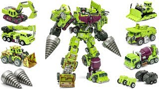 Transformers Jinbao Green Devastator + Upgrade kit Combine Construction Vehicles Robot Toys