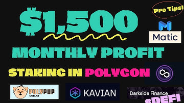 $1,500 DOLLARS/MONTH PROFITS💰 POLYGON NEW Yield Farming Strategy-Polycat, Kavian,Darkside,Polypup!🔥