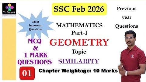 Similarity (Lecture -1) | MCQ & 1 marks questions (SSC) | Class 10 GEOMETRY 
