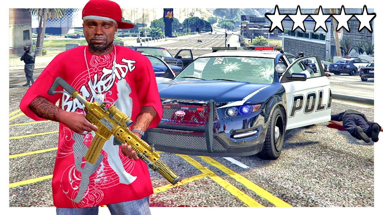GTA 5 FIVE STAR COP BATTLE + POLICE CHASE + Wanted Level Escape - Los ...