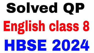 english solved question paper hbse 2024 haryana board annual exam by vijay kumar