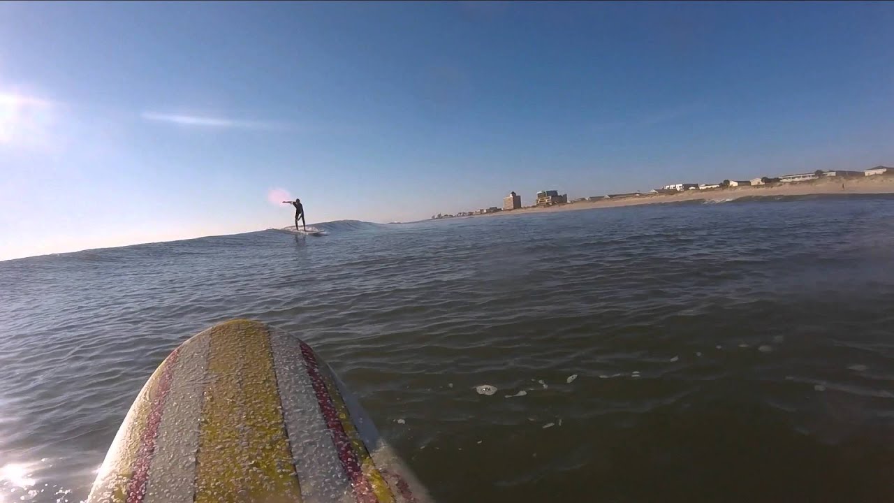 Wilmington North Carolina GoPro HD POV Longboard Surfing (January 18th