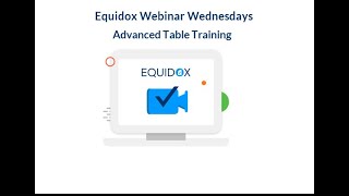 Advanced Table Training