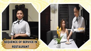 SEQUENCE OF SERVICE IN RESTAURANT// F&B SERVICE || LSPU