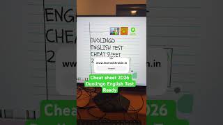Cheat Sheet Duolingo English Test ready 2026👩🏻💻🤖#duolingo #cheatsheet #duolearner
