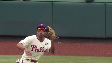 LAA@PHI: Revere makes a nice catch to rob Trout